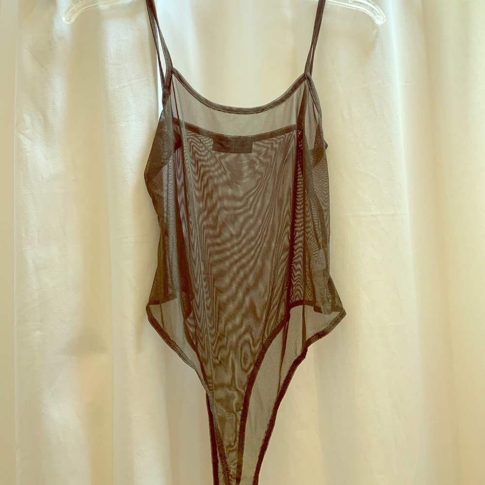 Forever 21 Olive Mesh Bodysuit